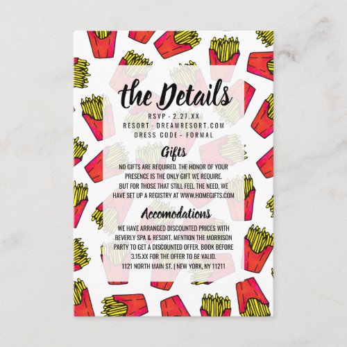 Cute Foodie French Fries Pattern Enclosure Card