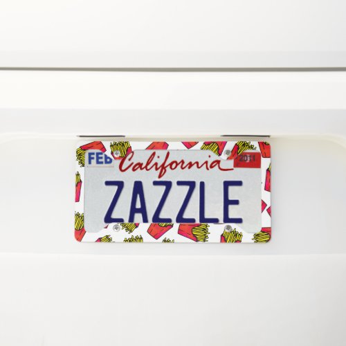 Cute Foodie French Fries Pattern License Plate Frame