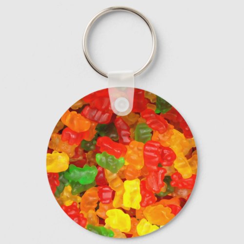 cute foodie rainbow colourful candy Gummy Bear Keychain