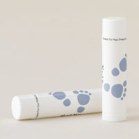 Cute Foot Print Blue Baby Shower Thank You Lip Balm