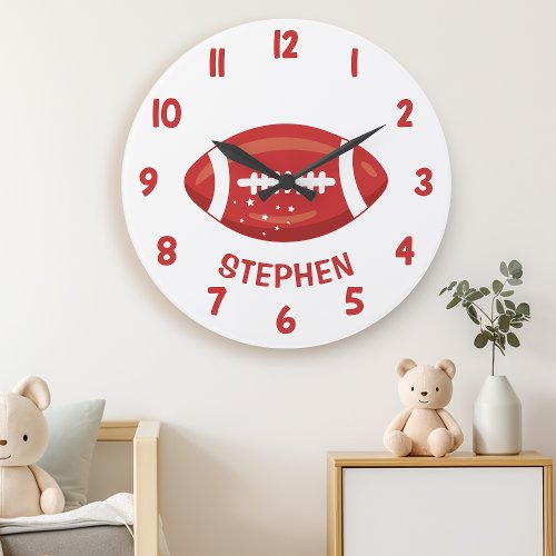 Cute Football Kids Room Large Clock