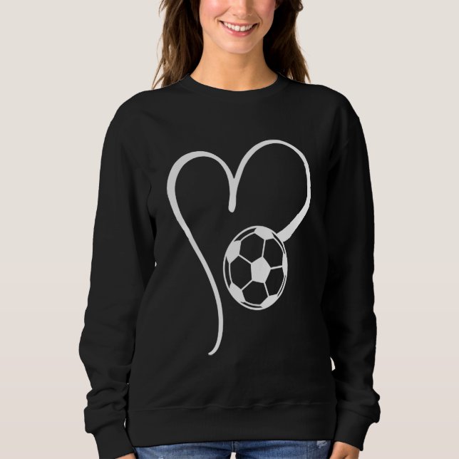 Cute Football Love Heart Soccer Women Mom Sweatshirt (Front)