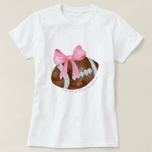 Cute Football Mom Shirt, Custom Mascot Bow Shirt, T-Shirt