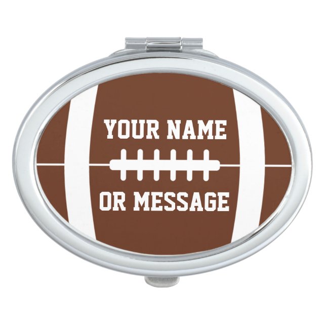 Cute Football Personalized Compact Mirror (Front)
