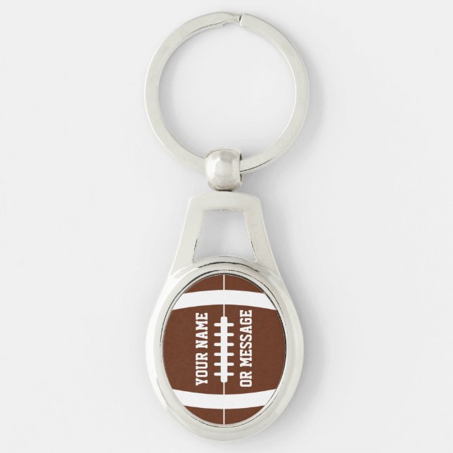 Cute Football Personalized Keychain (Front)