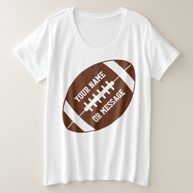 Cute Football Personalized Plus Size T-Shirt (Design Front)