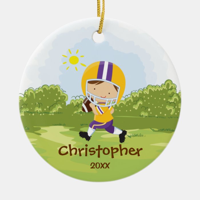 Cute Football Player Sport Christmas Ornament