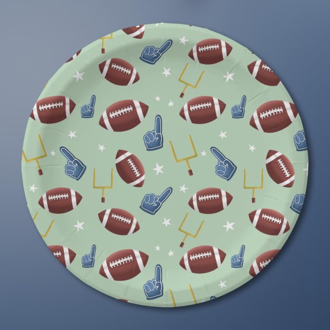 Cute Football Sport Pattern Paper Plates (Creator Uploaded)