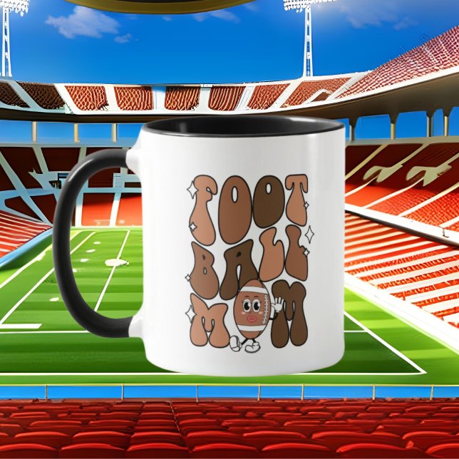 cute football sports Mom add monogram  Mug (Creator Uploaded)