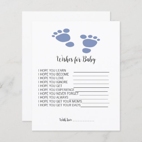 Cute Footprint Baby Shower Wishes For Baby Advice 