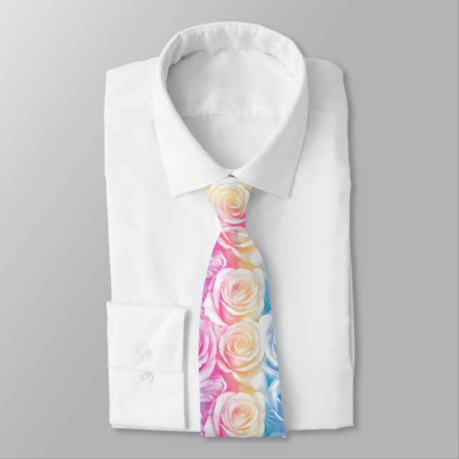 Cute For Him Rose Floral Neck Tie (Tied)