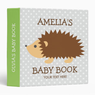 Cute forest animal hedgehog baby photo book binder