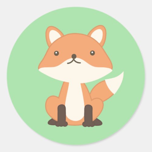 Cute Forest Animal Woodland Fox Classic Round Sticker