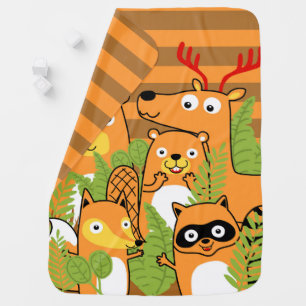 Cute Forest Animals Baby Blanket