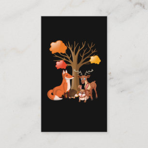 Cute Forest Animals Deer Fox Bunny Hedgehog Business Card