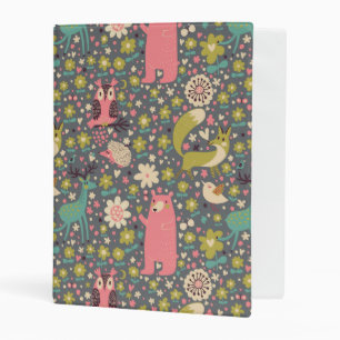 Cute Forest Animals Pattern Mini Binder