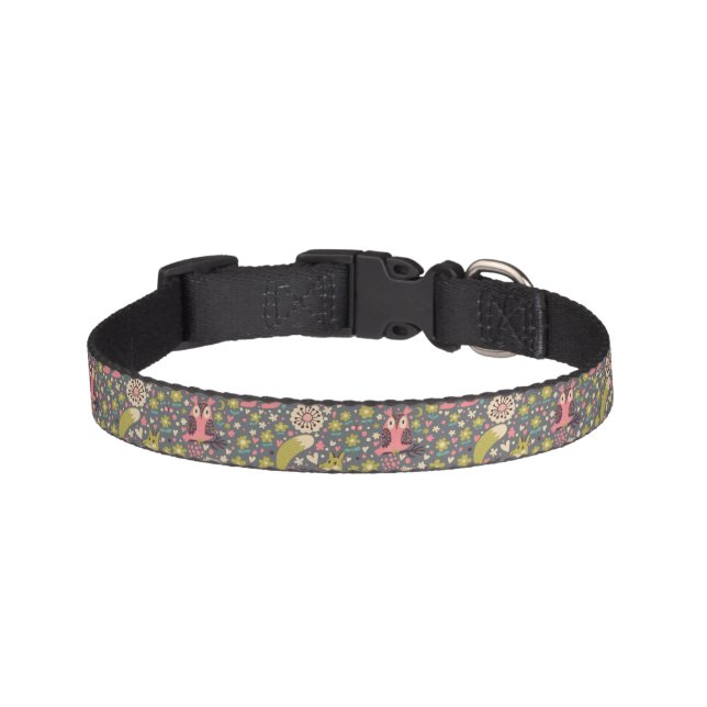 Cute Forest Animals Pattern Pet Collar (Front)