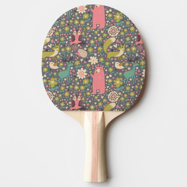 Cute Forest Animals Pattern Ping Pong Paddle (Front)