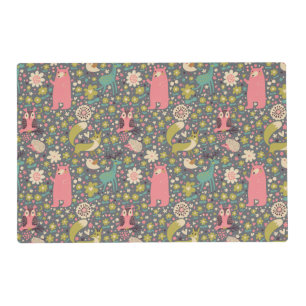 Cute Forest Animals Pattern Placemat
