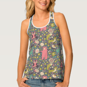 Cute Forest Animals Pattern Tank Top