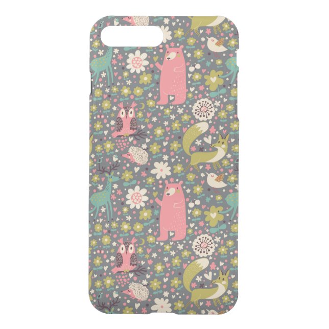 Cute Forest Animals Pattern Uncommon iPhone Case (Back)