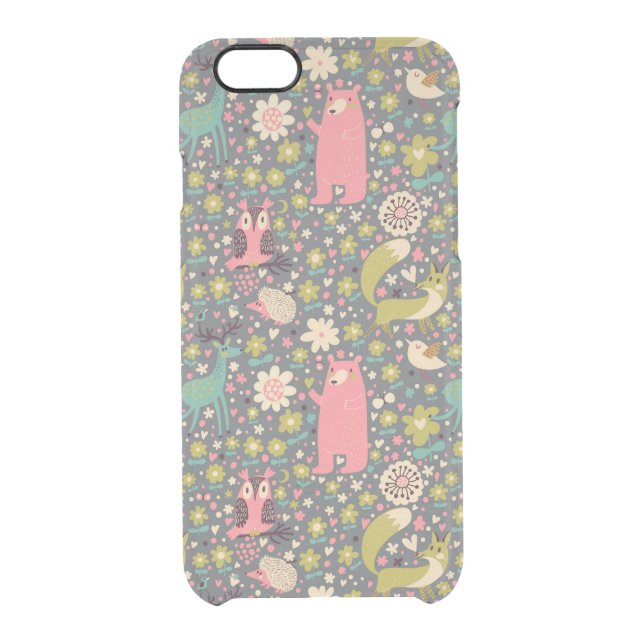 Cute Forest Animals Pattern Uncommon iPhone Case (Back)