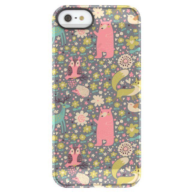 Cute Forest Animals Pattern Uncommon iPhone Case (Back)