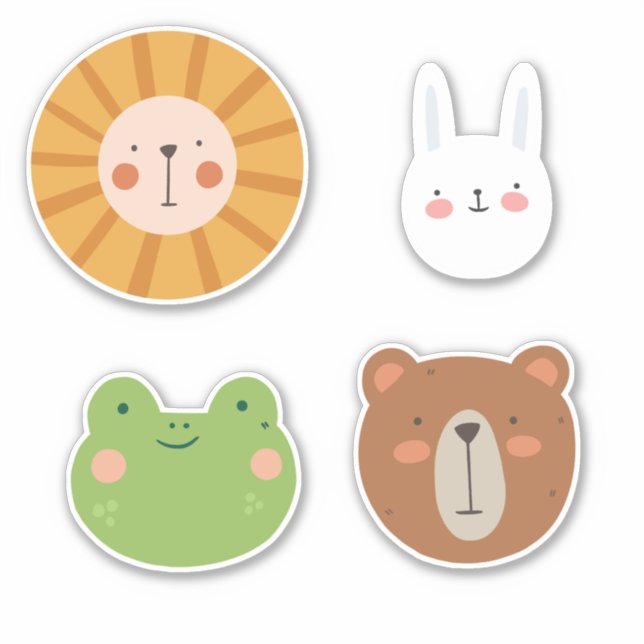 Cute Forest Animals Sticker (Front)
