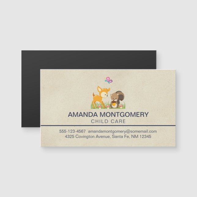 Cute Forest Animals Whimsical Cartoon (Front/Back)