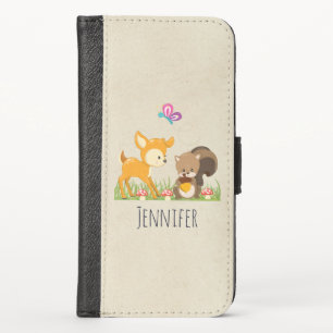 Cute Forest Animals Whimsical Cartoon iPhone X Wallet Case
