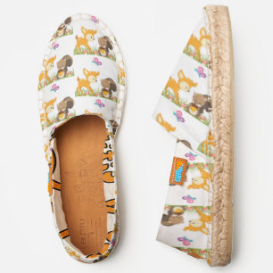 Cute Forest Animals Whimsical Cartoon Pattern Espadrilles