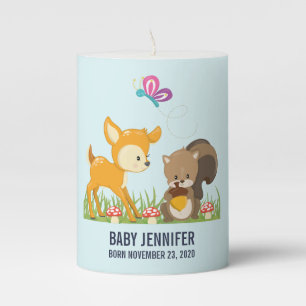 Cute Forest Animals Whimsical Cartoon Pillar Candle