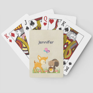 Cute Forest Animals Whimsical Cartoon Poker Cards