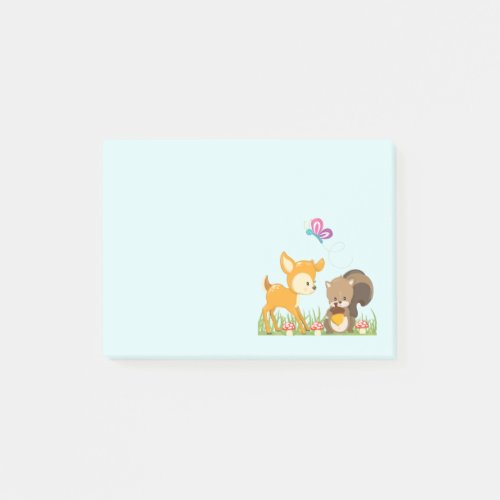 Cute Forest Animals Whimsical Cartoon Post_it Notes