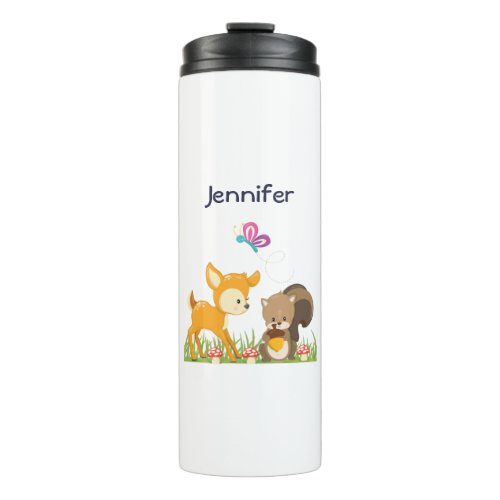 Cute Forest Animals Whimsical Cartoon Thermal Tumbler