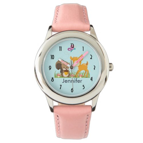 Cute Forest Animals Whimsical Cartoon Watch