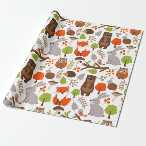Cute Forest Animals Wrapping Paper