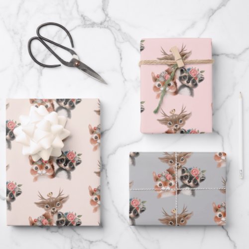 Cute Forest Animals  Wrapping Paper Sheets
