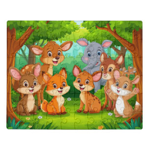 Cute Forest Baby Animals Gift For Kids Fun Jigsaw Puzzle