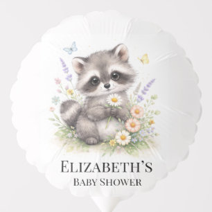 Cute Forest Baby Raccoon Baby Shower Balloon