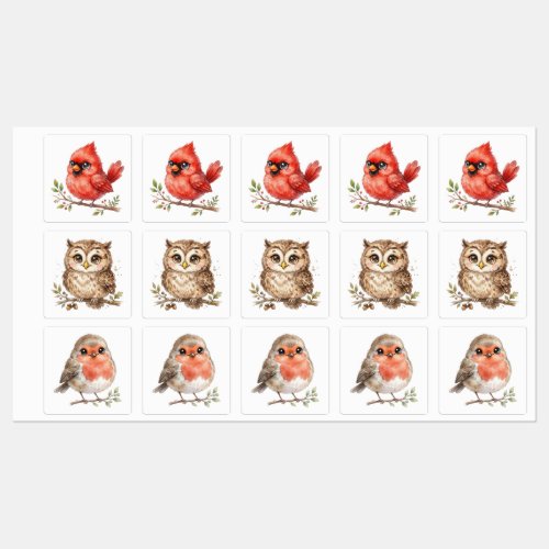 Cute Forest Birds Labels