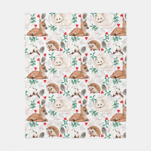 Cute Forest Critters Fleece Blanket