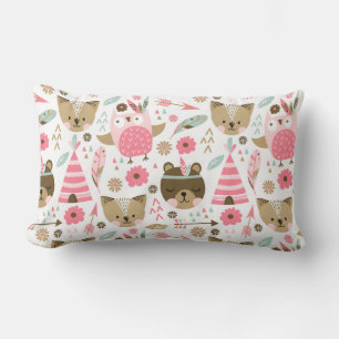 Cute Forest Critters Lumbar Pillow