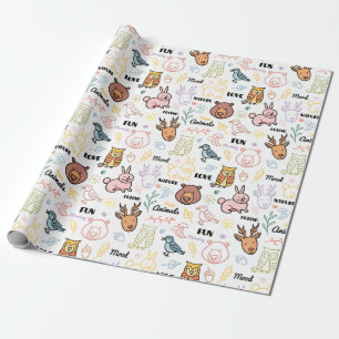 Cute Forest Critters Wrapping Paper