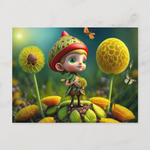 Cute Forest Elf Postcard for Postcrossing