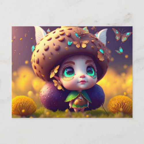 Cute Forest Elf Postcard for Postcrossing