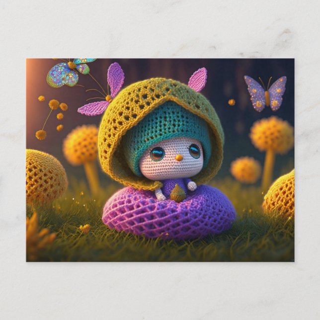 Cute Forest Elf, Postcard for Postcrossing (Front)