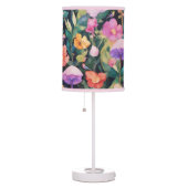 Cute Forest Flower Mushroom Cottagecore Pattern Table Lamp (Right)