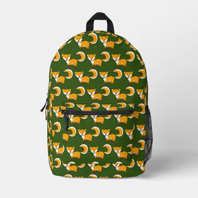 cute forest fox printed backpack (Front)