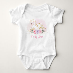 Cute Forest Fox Woodland Greenery Custom Monogram Baby Bodysuit